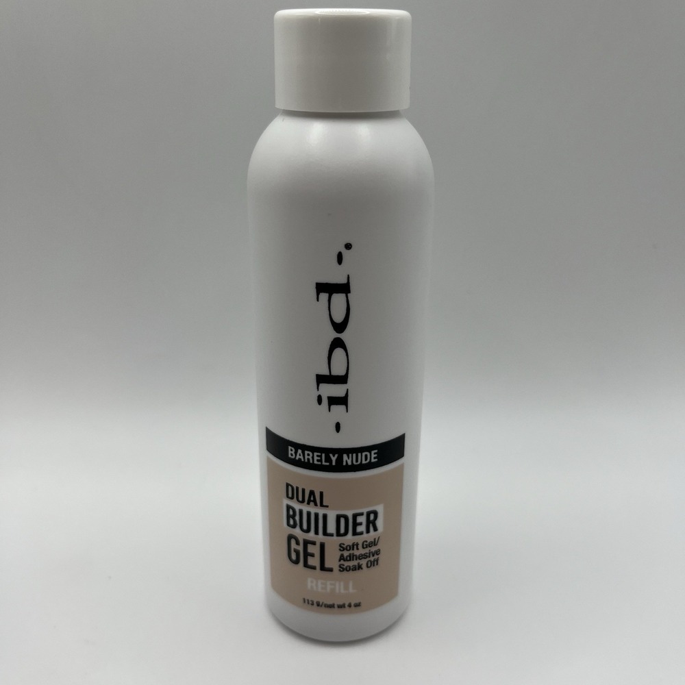 IBD Dual Builder Gel Barely Nude 4oz Refill Soft Gel Adhesive Soak Off LED UV